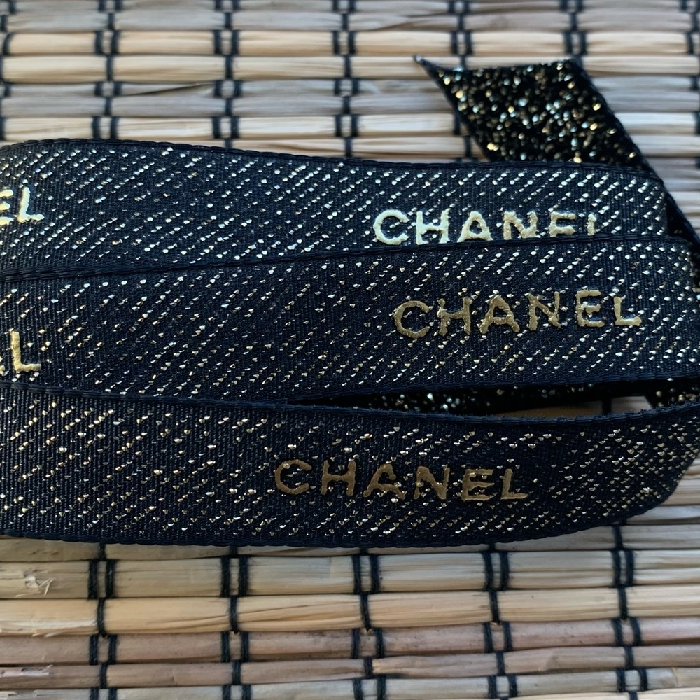 Chanel Ribbon 3 Yards! Holiday Black Gift Wrap designer Easter Basket